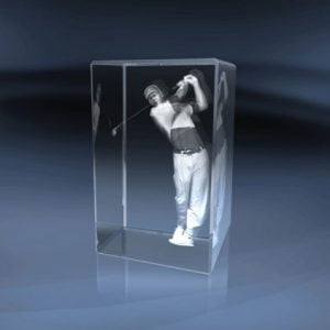 Trophé balle de golf en cristal